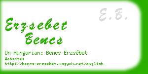 erzsebet bencs business card